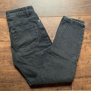 Free People black denim mom jeans